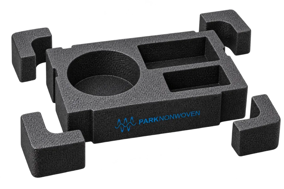 Illustrative custom cushioning foams product render with PARK Nonwoven branding