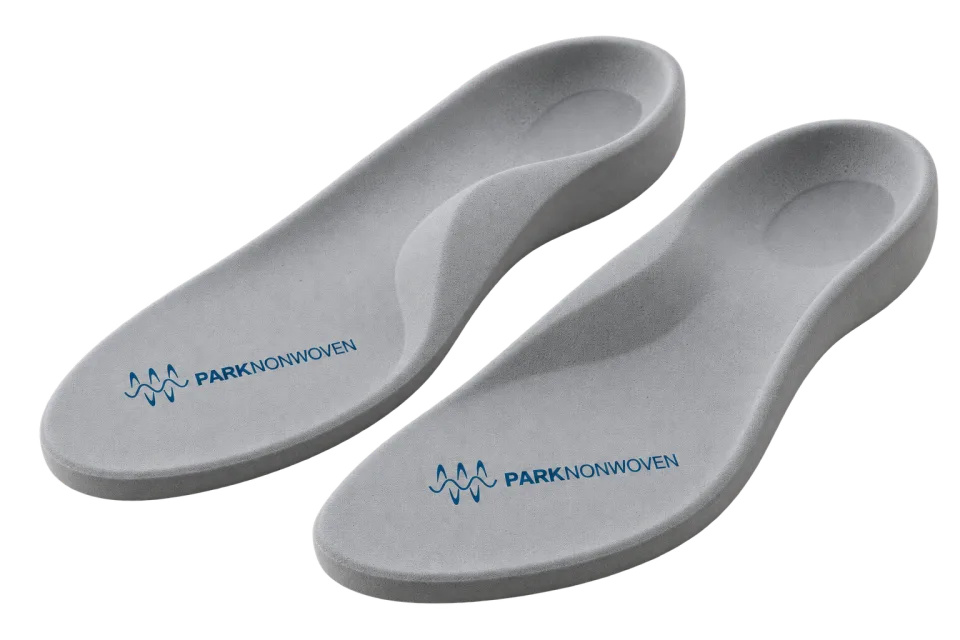 Illustrative foam insole components product render with PARK Nonwoven branding