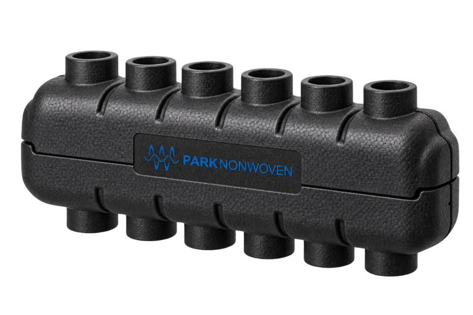 Illustrative hydraulic manifold insulation product render with PARK Nonwoven branding