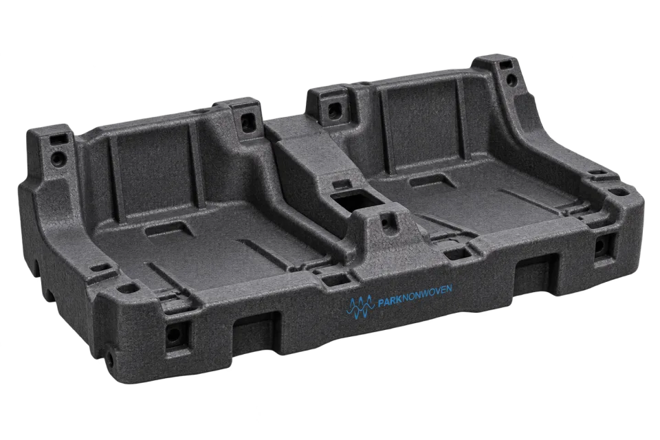 Illustrative mobility foam components product render with PARK Nonwoven branding
