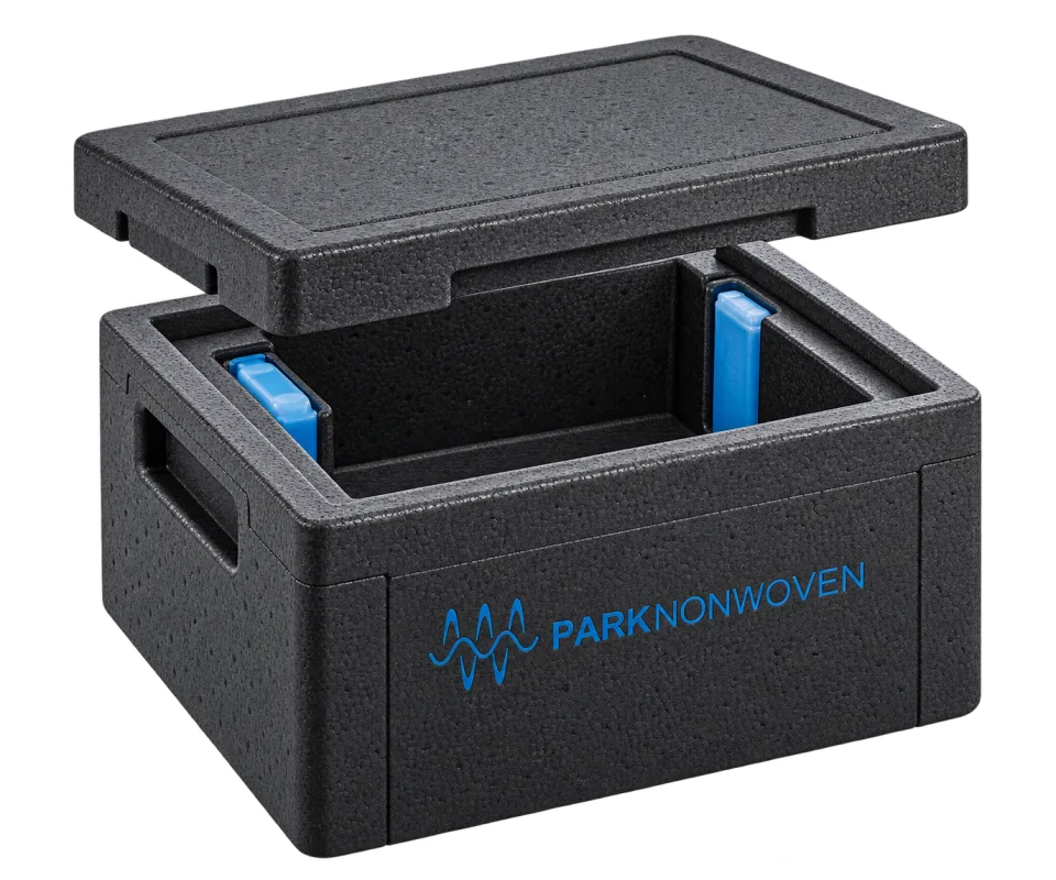 Illustrative reusable industrial coolers product render with PARK Nonwoven branding