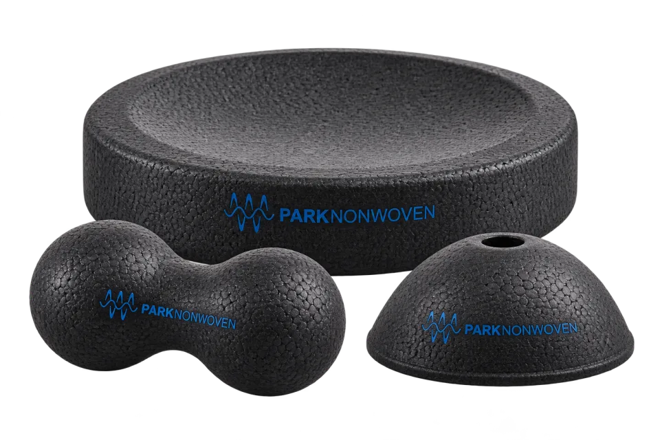 Illustrative sports accessories product render with PARK Nonwoven branding